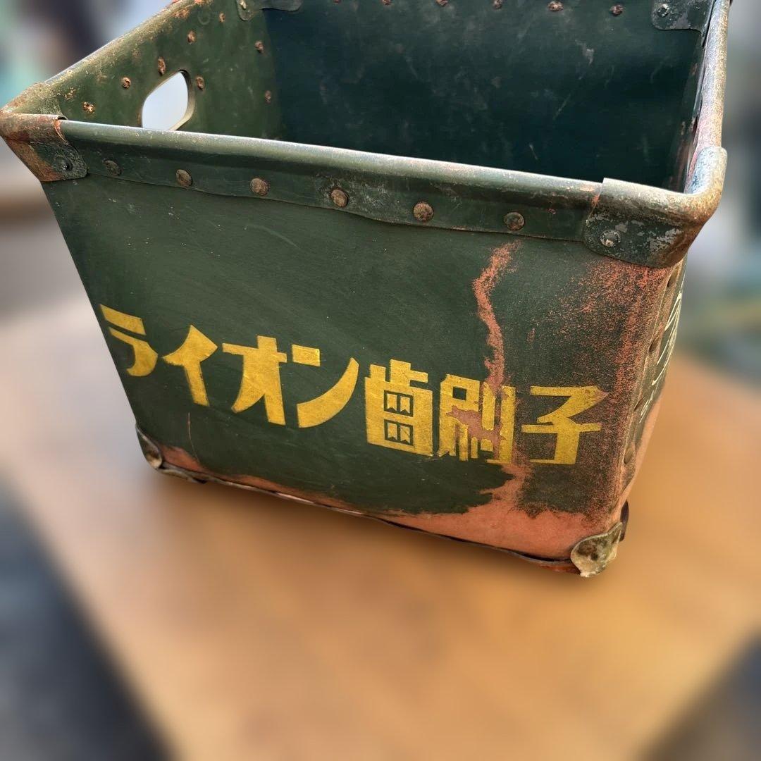 昭和レトロ　ぼて箱　ライオン歯磨　希少　ボテ箱　道具入れ　ビンテージ