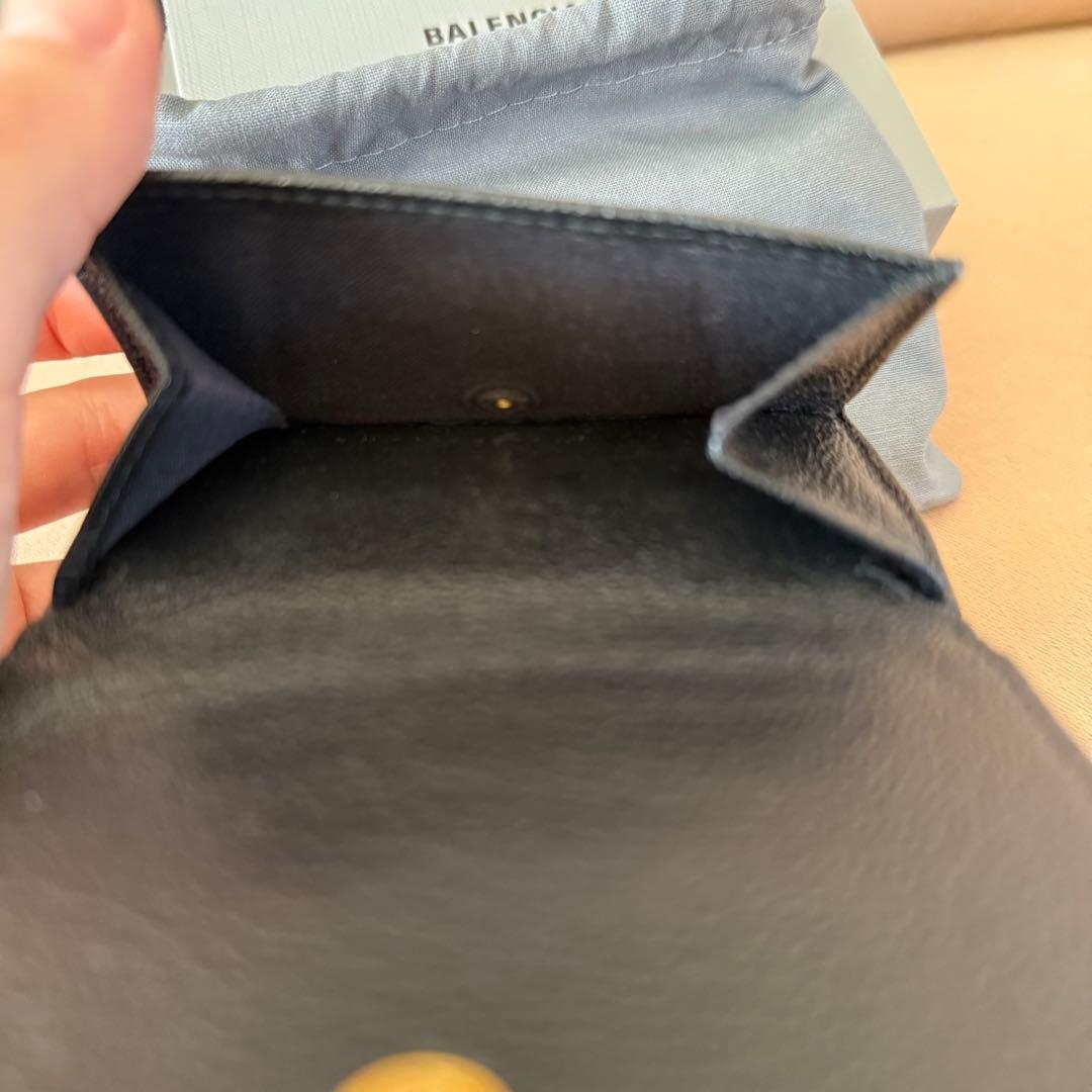 BALENCIAGA ブラックレザー 三つ折り財布