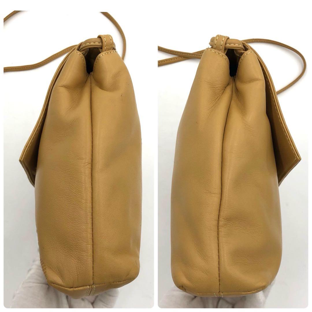 LOEWE ロエベ ショルダーバッグ アナグラム レザー キャメル ヴィンテージ