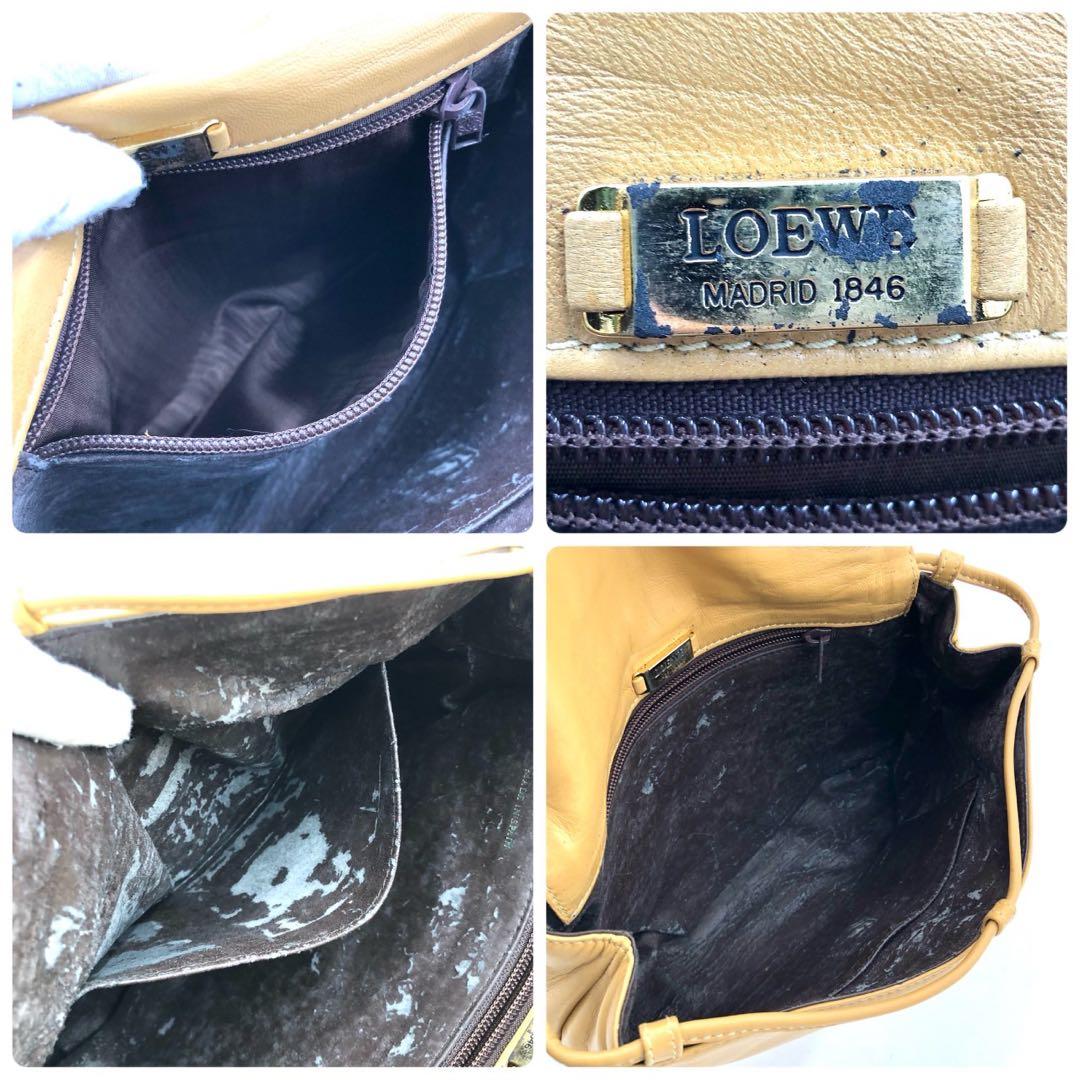 LOEWE ロエベ ショルダーバッグ アナグラム レザー キャメル ヴィンテージ