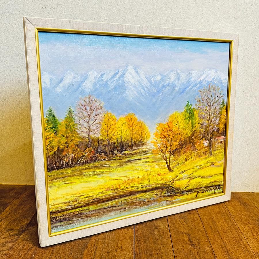 Funaya 画 油絵 F10号 額装油絵絵画 自然風景画 額縦61*横68cm
