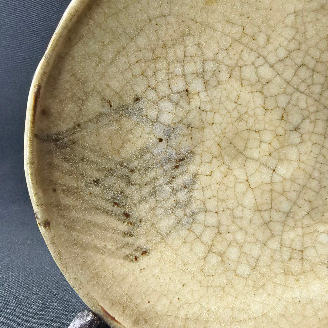 志野焼 絵志野 小皿 貫入あり 幕末アンティーク コレクター放出美品 旧家蔵出
