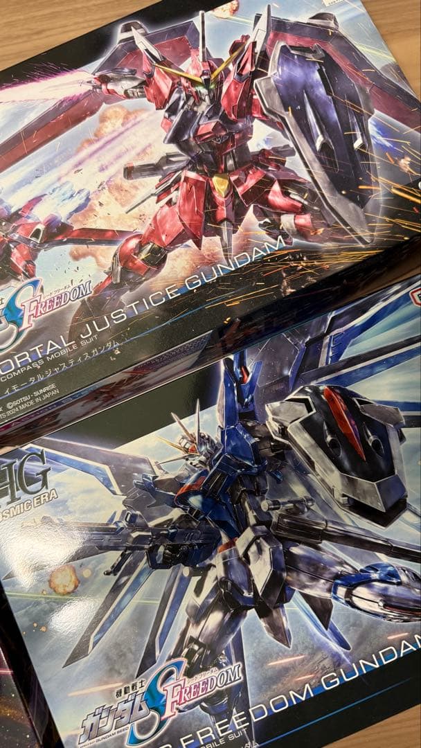 HG ライジングフリーダム、マイティーストライク、イモータル、インフィニット弐式