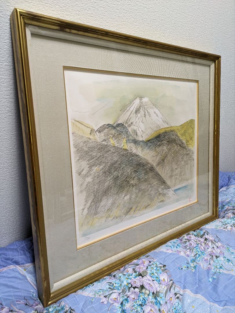 奥村土牛　大快晴の富士 250部限定リトグラフ(証明書，作家印有り)外箱付き