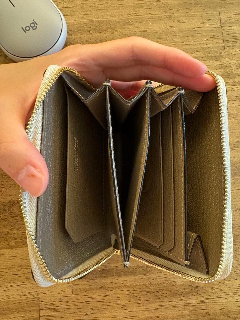 【まつも様】ラルコバレーノ　ラウンドジップミニウォレット #WHITE*GRAY