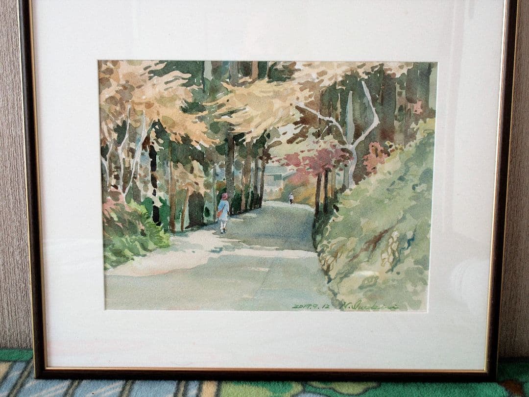 水彩画「鎌倉参道」