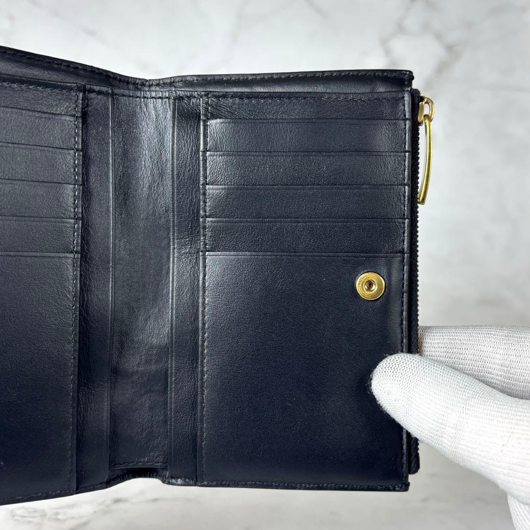 BOTTEGA VENETA ブラック 二つ折り 財布 イントレチャート