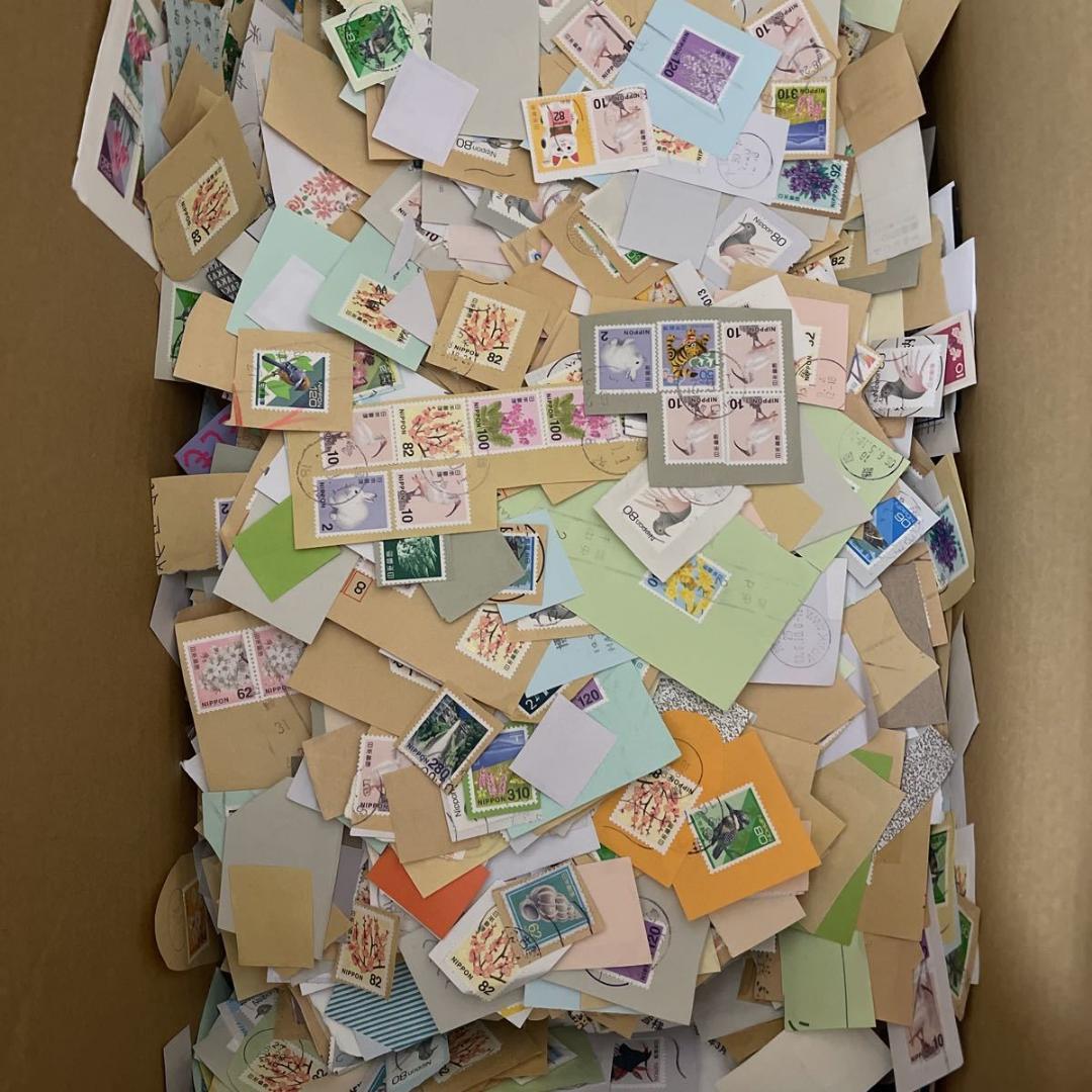 使用済み 紙付き 日本普通切手 風袋込み 20キロボックス 20kg 内容未確認