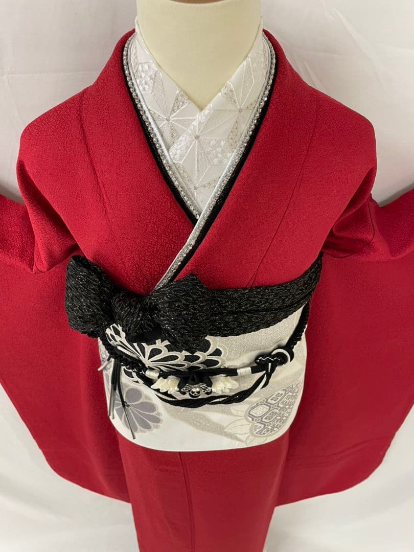 売約済み【Retoro -Modern】★★正絹　無地　振袖5点セット★★