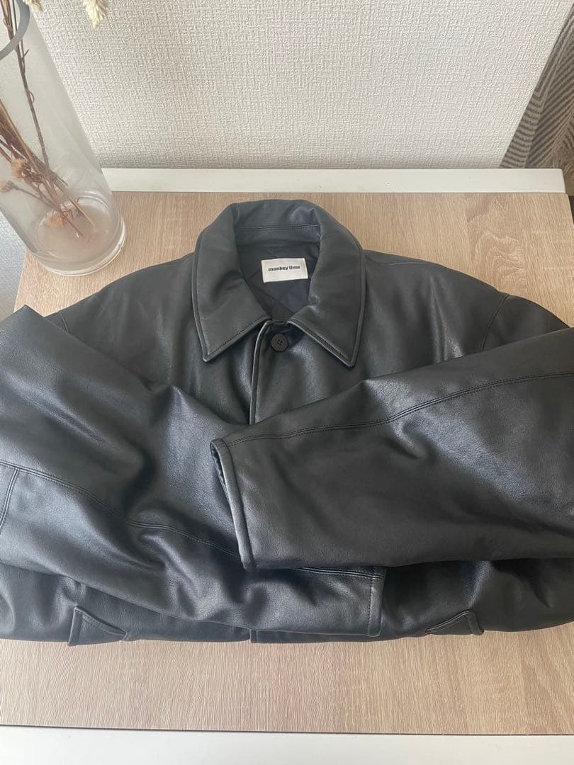 モンキータイム　パデッド レザーライク カー コート　Mサイズ
