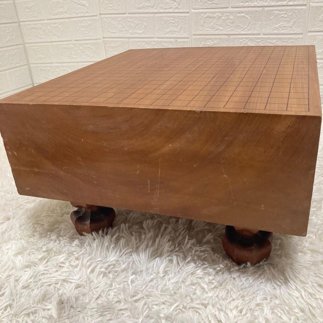 【美品】囲碁盤　本蛤碁石　へそ付き　脚付き　蛤碁石　囲碁盤　雪印　松寿