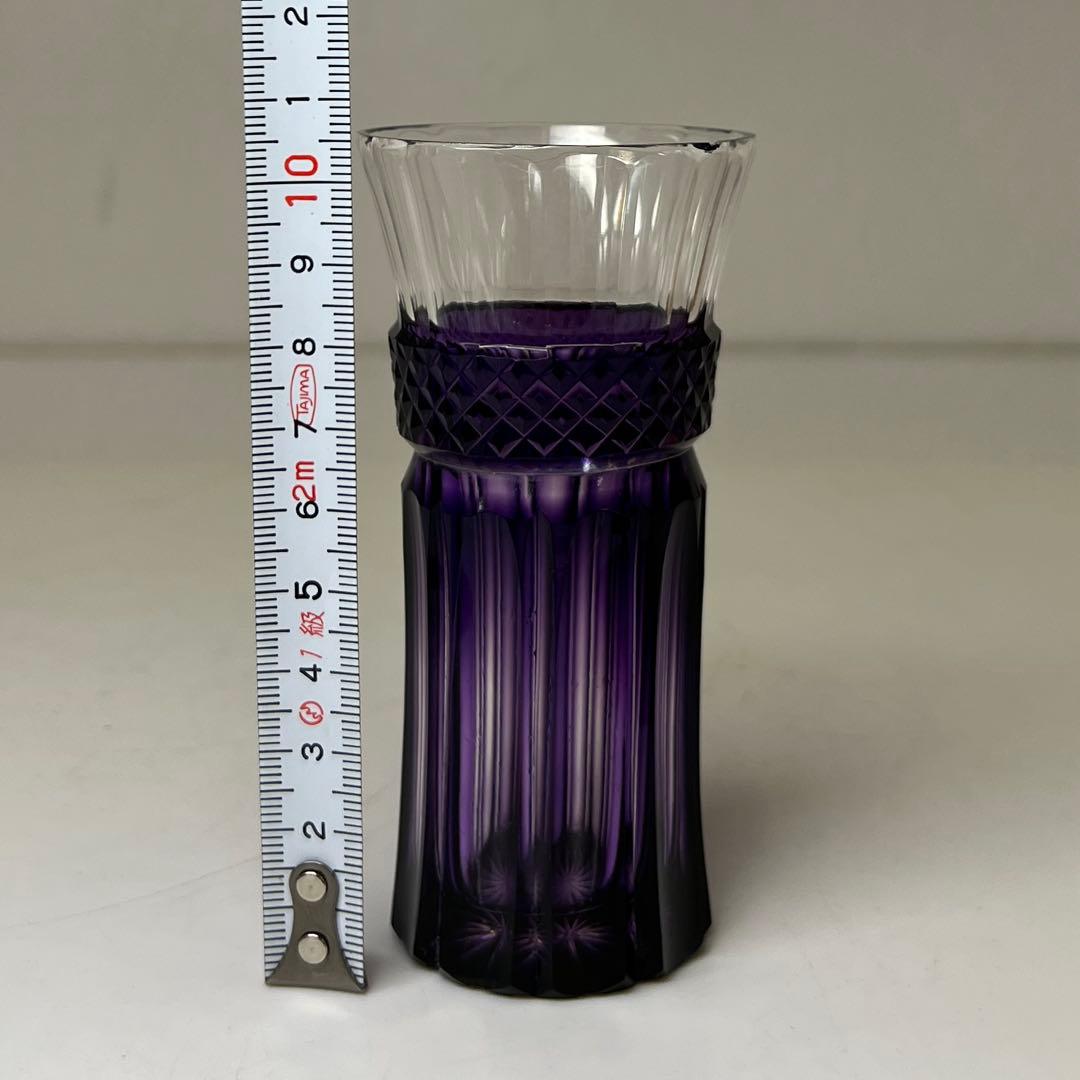 薩摩切子 島津磯斉 色被せ 麦酒器グラス 共箱 東キ7-1130☆2F タルチ