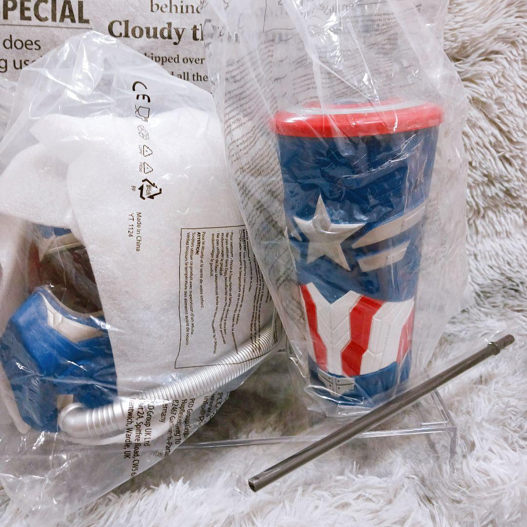✨映画館限定✨マーベルキャプテンアメリカポップコーンバケツ&カップ3点映画グッズ