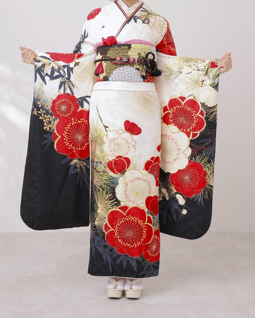 ≪美品≫正絹　振袖単品　【879】【160cm~170cmの方用】