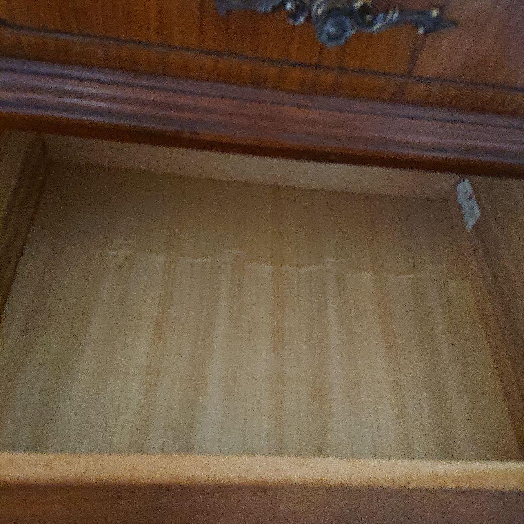 アンティーク調 木製ブラウンチェスト 2段引き出し付き