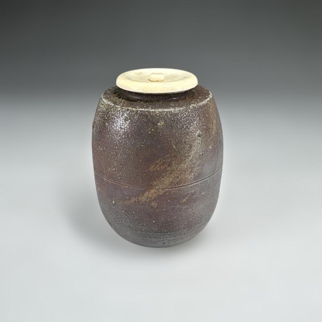 【茶道具】信水造　丹波茶入（共箱）★送料込★