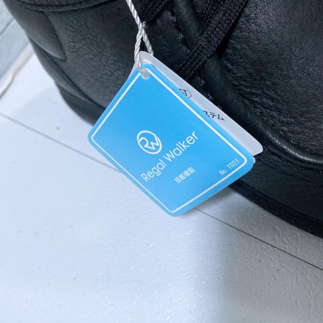 新品タグ REGAL リーガルウォーカー 革靴 モカシン 軽量 黒 25.5