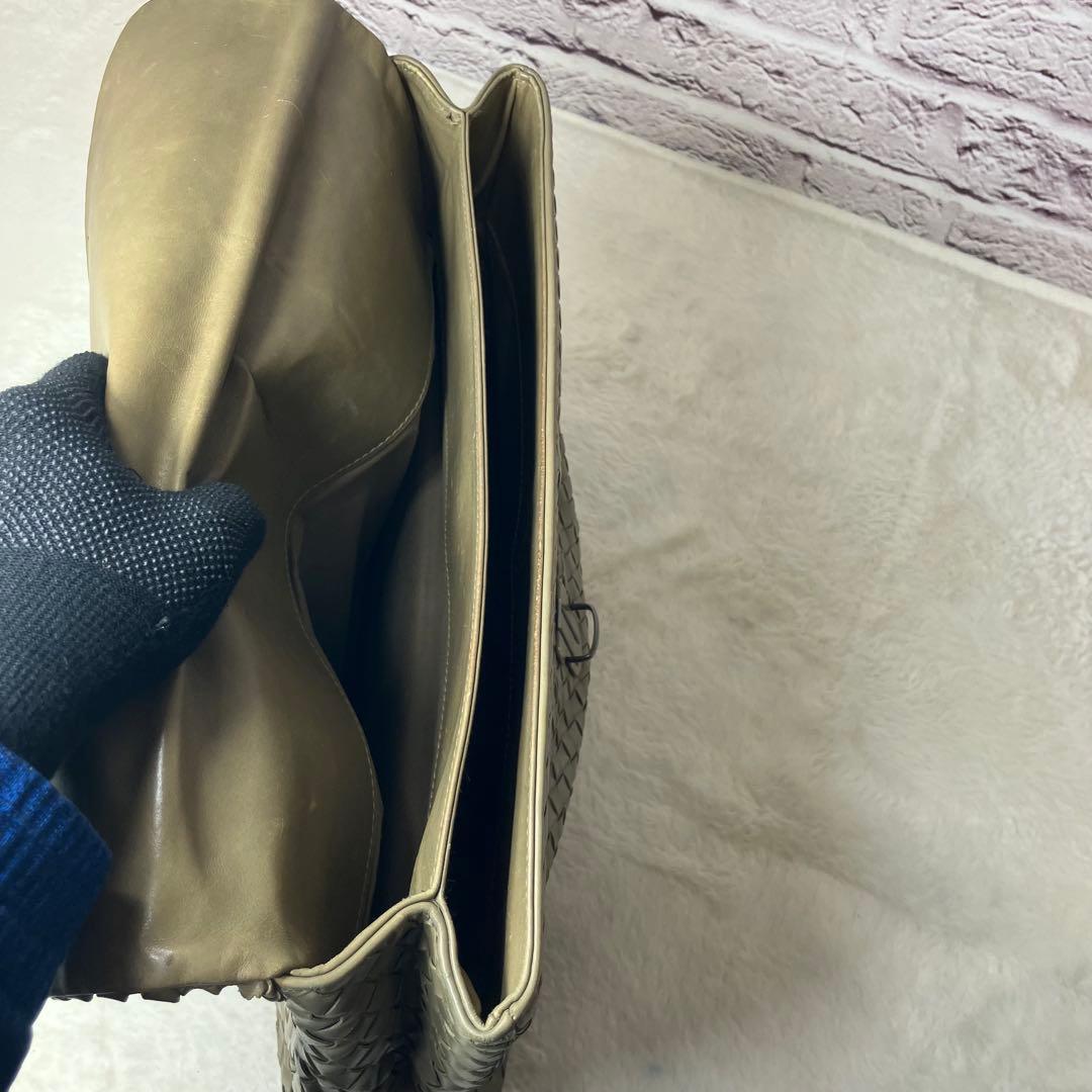 ボッテガヴェネタ✨イントレチャート ビジネスバッグ 本革 A4 オリーブグリーン