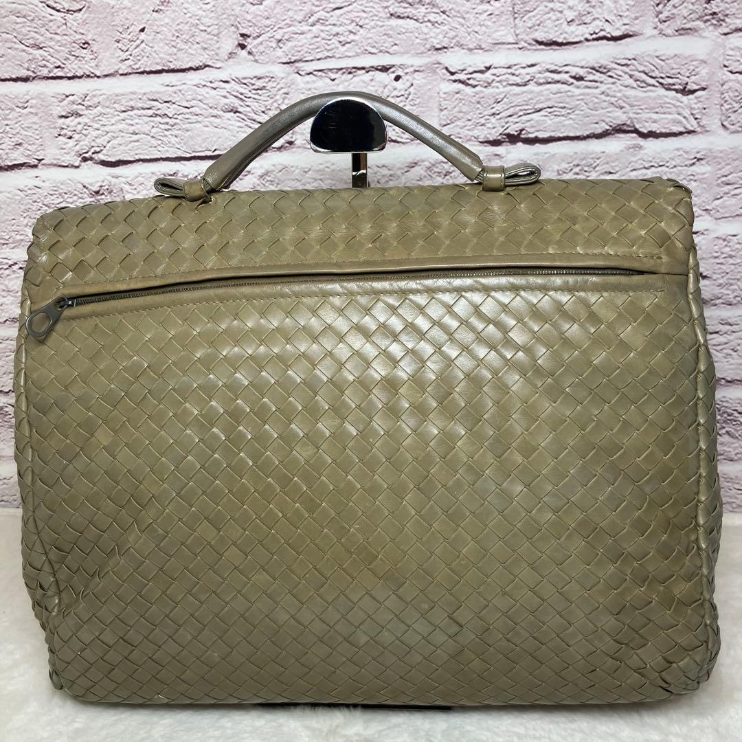 ボッテガヴェネタ✨イントレチャート ビジネスバッグ 本革 A4 オリーブグリーン
