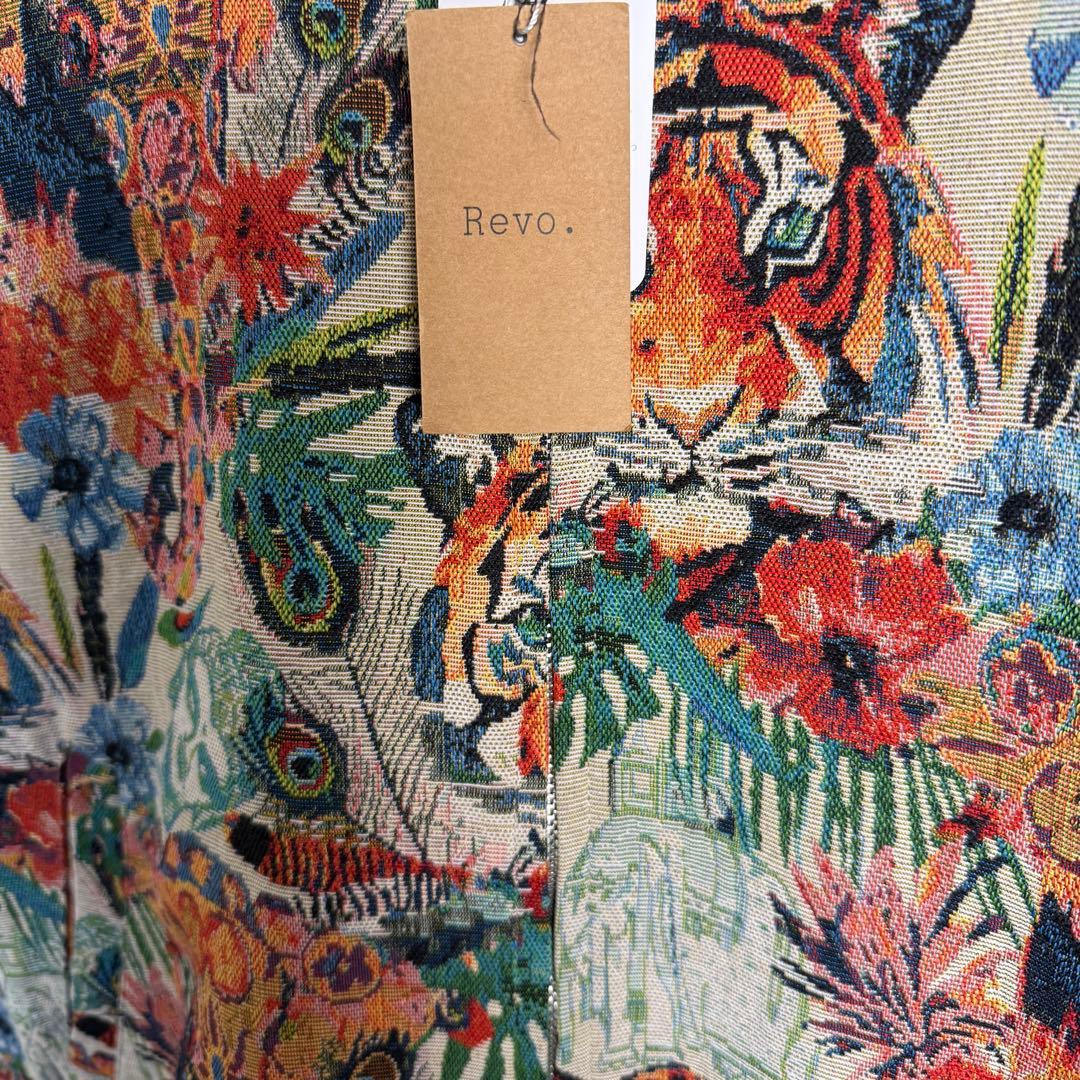 【新品】 Revo. マルチカラー ゴブラン ジャケット 虎 花 総柄