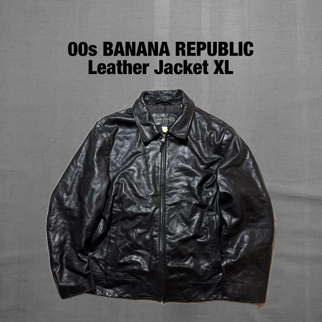 00s バナナリパブリック カウレザー ジャケット 牛革 本革 スウィングトップ