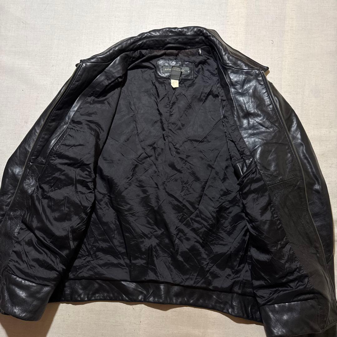 00s バナナリパブリック カウレザー ジャケット 牛革 本革 スウィングトップ