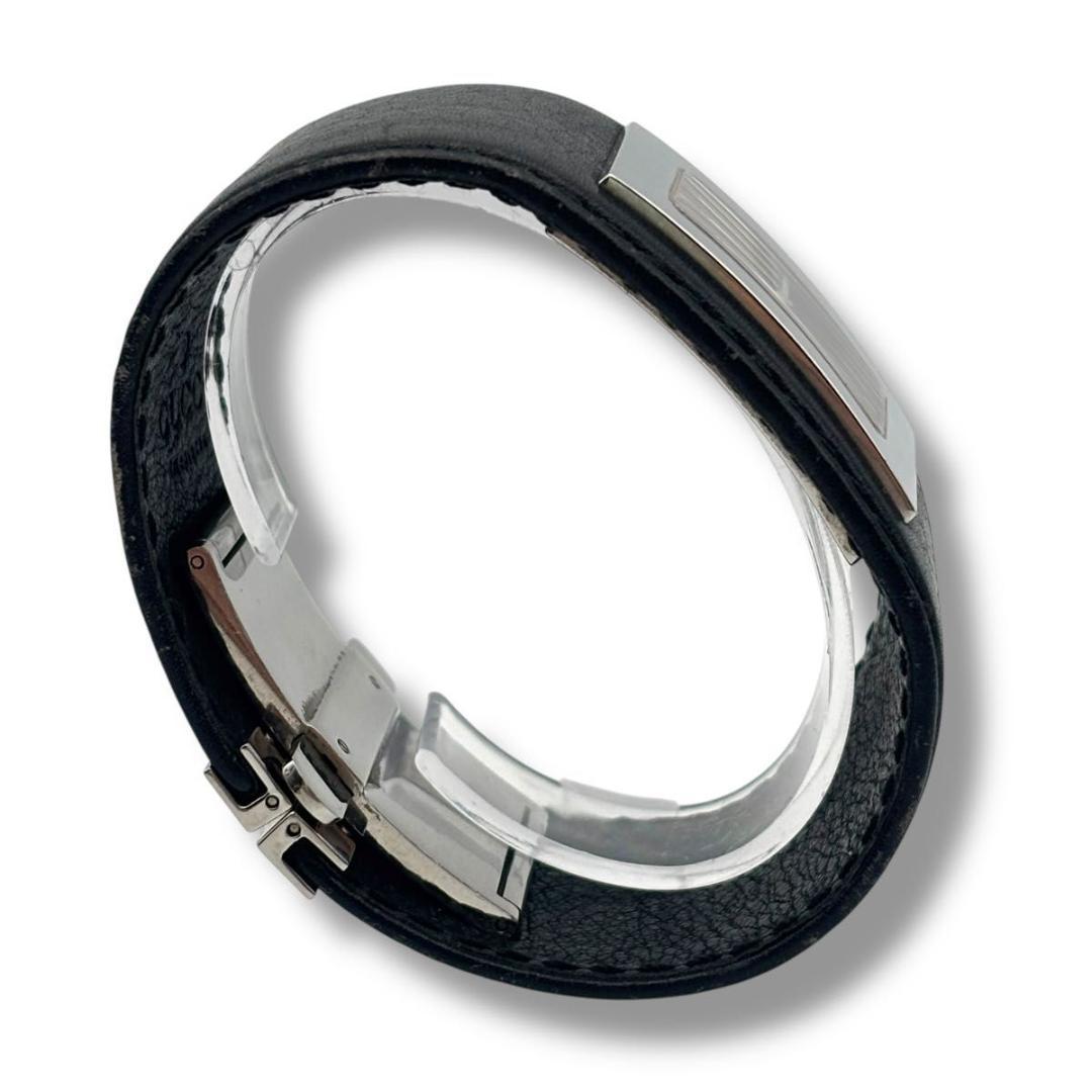 稼働品 グッチ 7800L 腕時計 レディース レザー 黒文字盤 5536