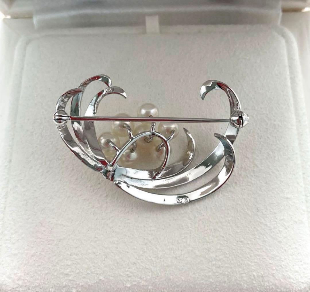 MIKIMOTO ミキモト　真珠　ベビーパール　ブローチ シルバー 8珠