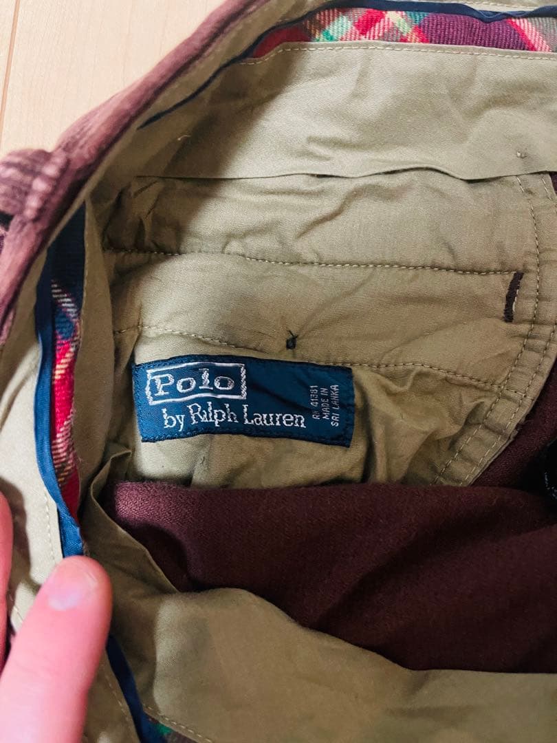 レア色 ラルフローレン 太畝 コーデュロイパンツ バーガンディー 2タック