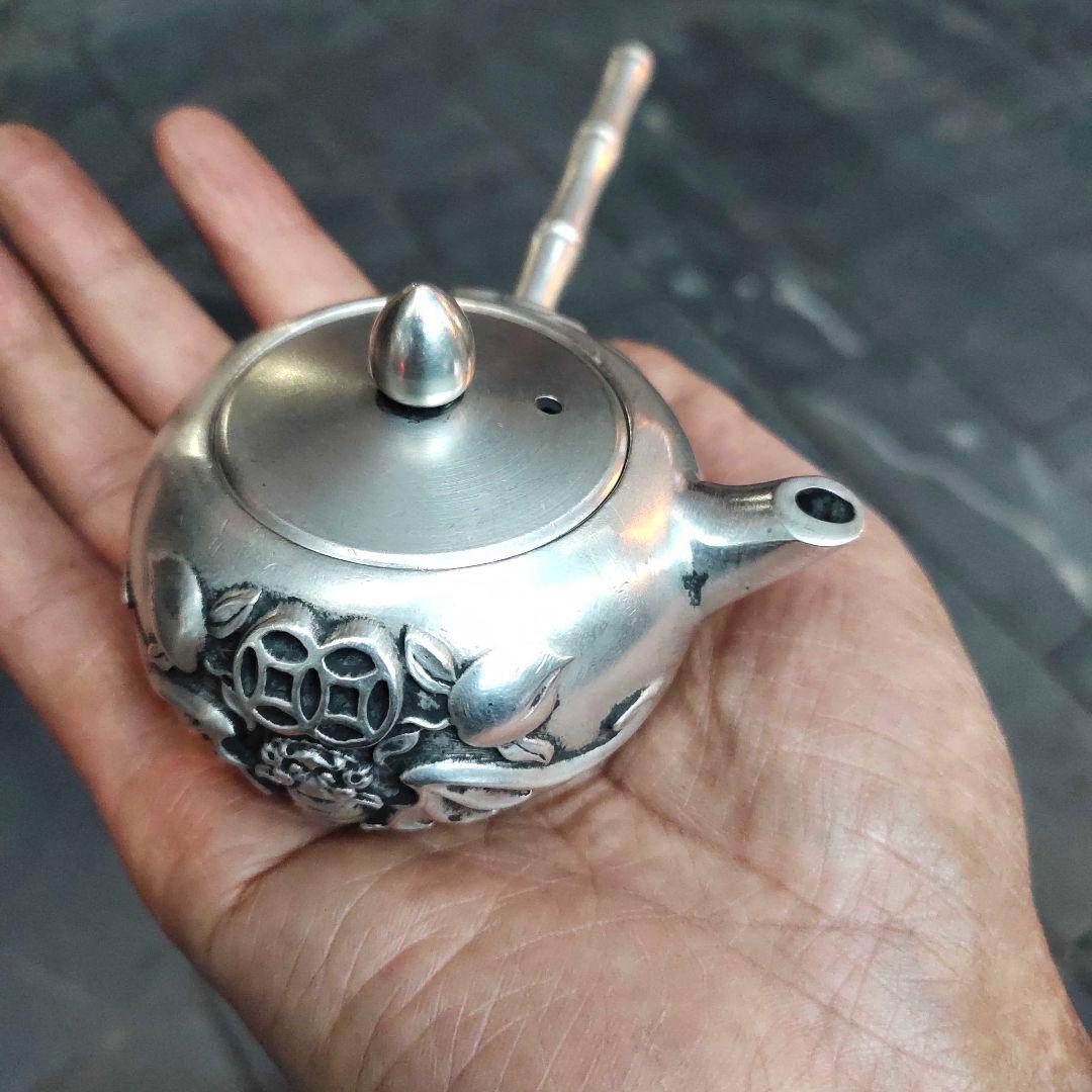 銅 細工 福寿側壺 酒壺 茶壺 家庭 茶道 工芸 置物