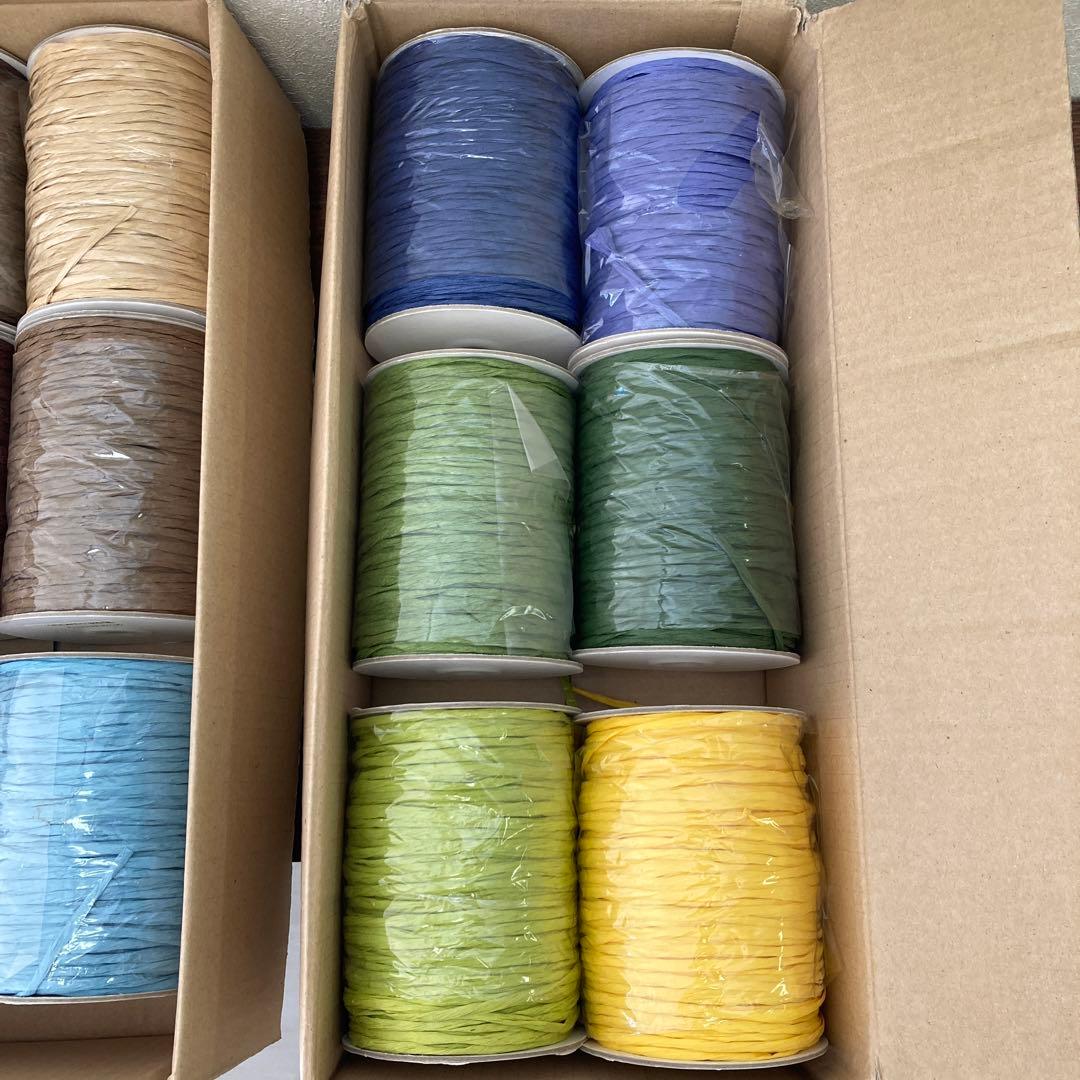 ペーパーラフィア 紙製リボン ラッピング まとめて18個セット　大量　18色