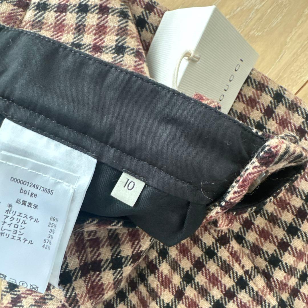 新品未使用　GUCCI KIDSチェック柄 ロングパンツ 新品タグ付き 10Y
