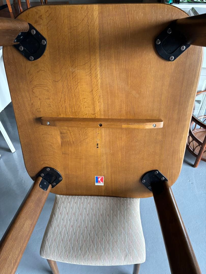 最高級 キツツキダイニングテーブル&コスガ椅子2脚セット 幅90cm Used