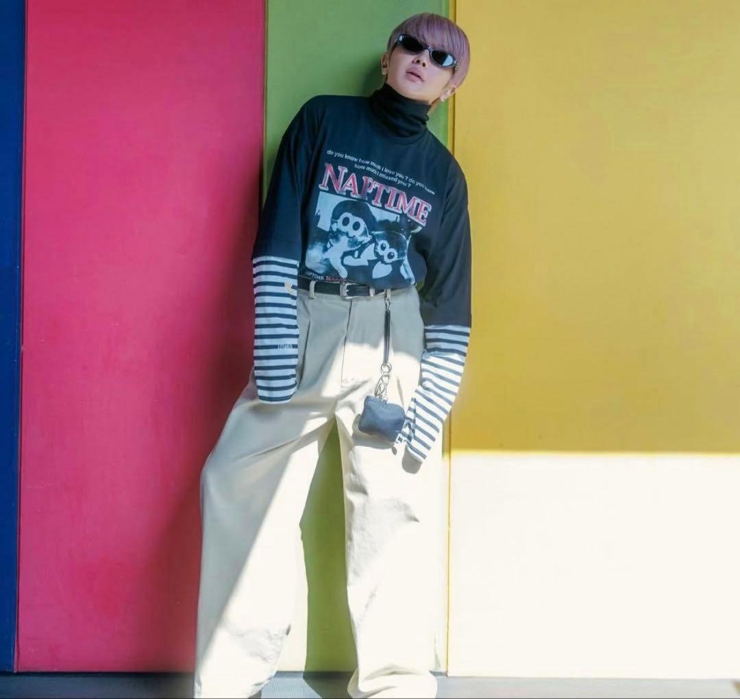 新品未開封★Nissy NaptimeフェイクレイヤードロングTシャツ 匿名