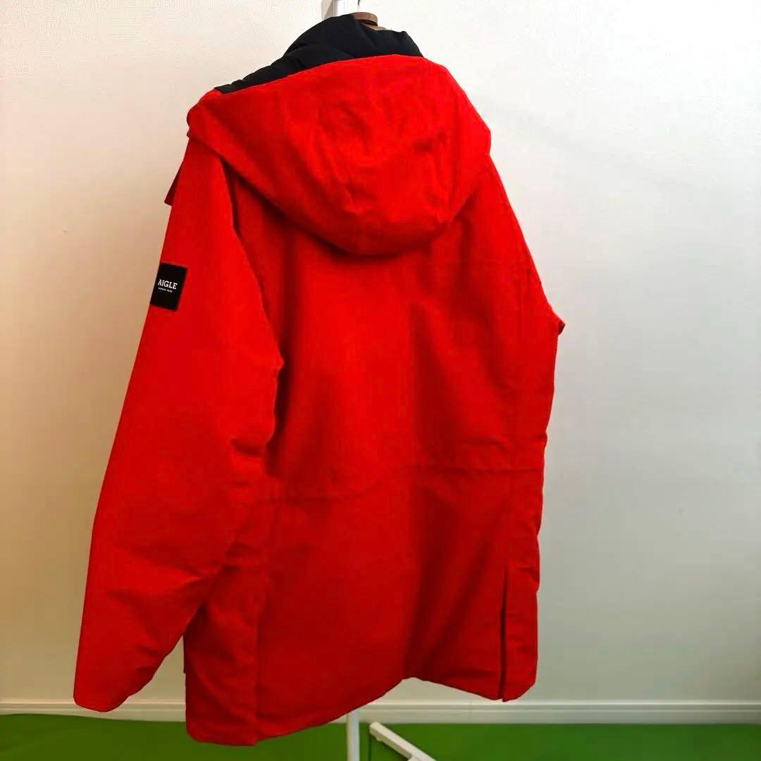 土日限定値下最終値下送料無新品タグ付AIGLE朱色Mオビモムジャケットフード付き