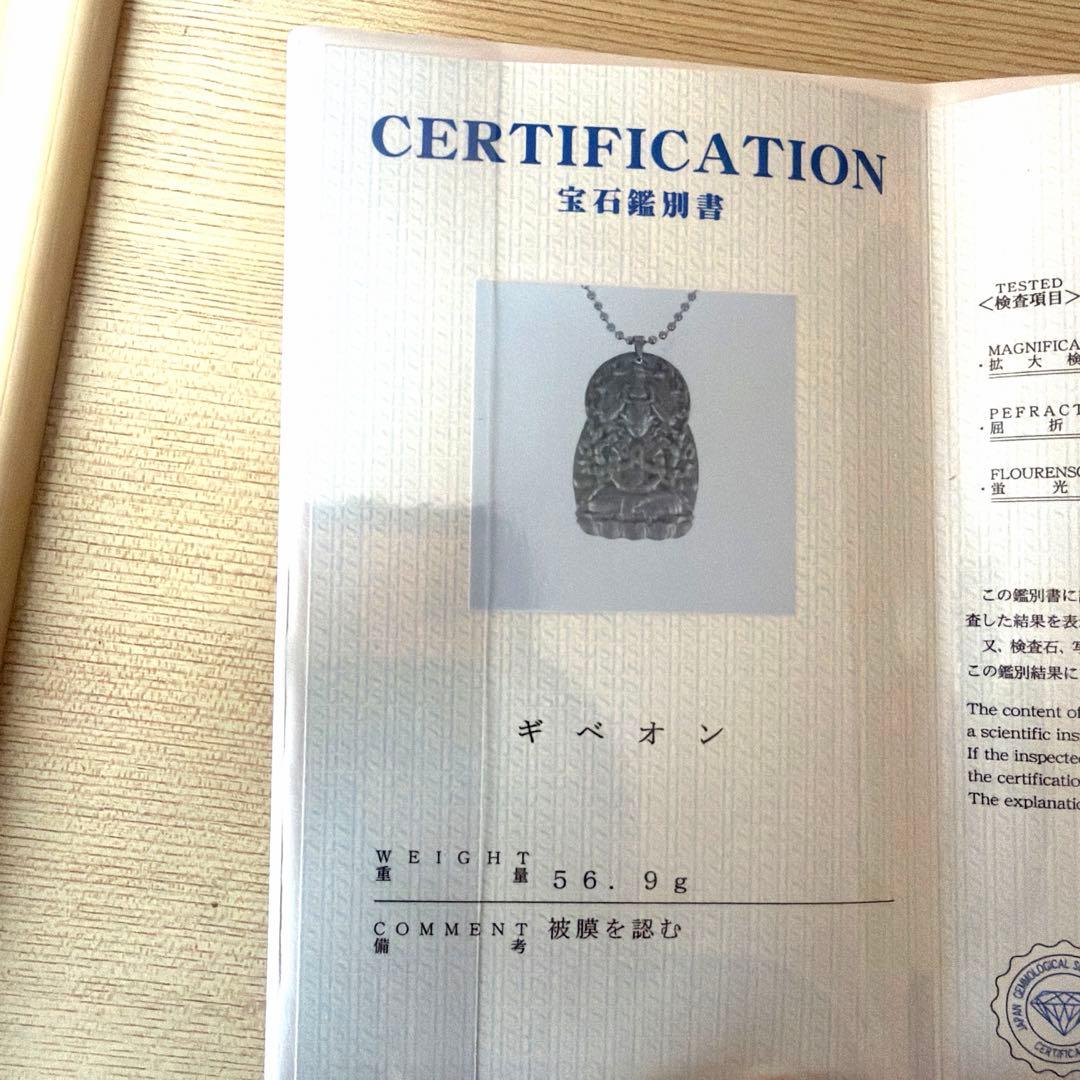 [希少]57gギベオン隕石ペンダント(宝石鑑別書付き)
