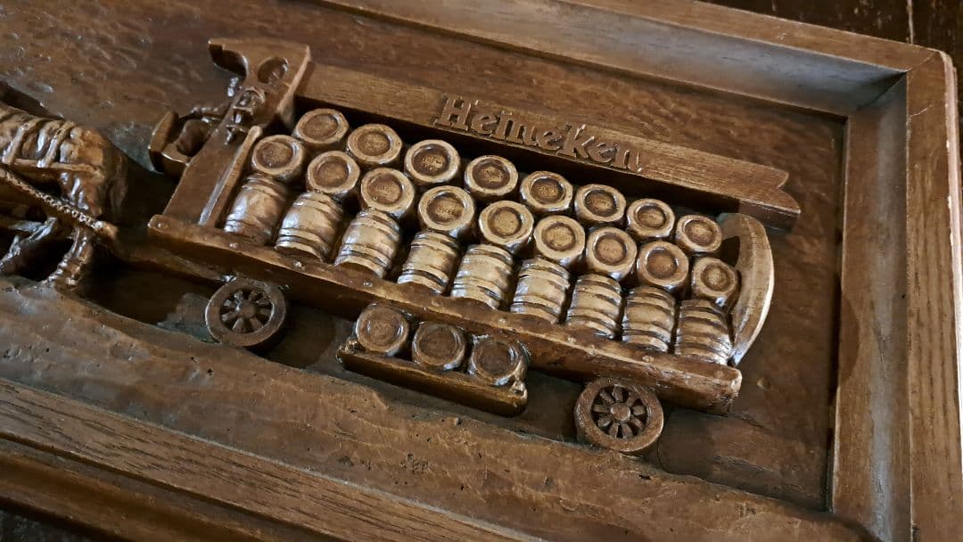 【廃盤】ハイネケン　ヴィンテージ　ディスプレイ　木製　海外　木彫り
