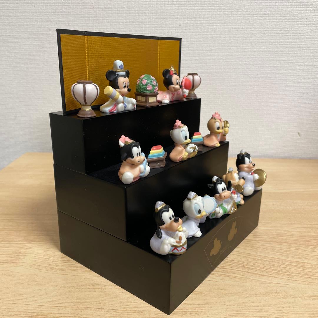 ディズニー　三段雛人形　ひな祭り飾り　陶器製　Disney ベビー雛人形
