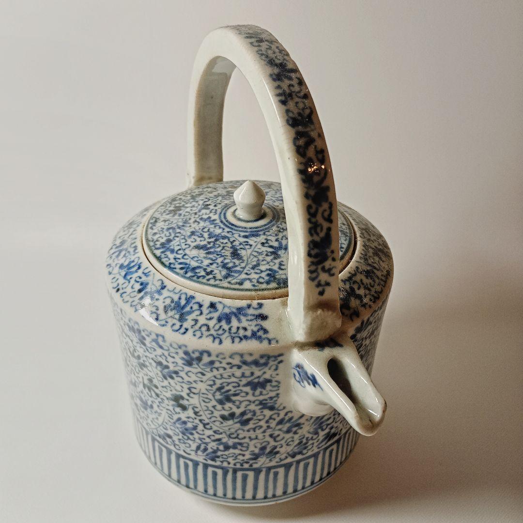 古伊万里　微塵花唐草文銚子　【初期伊万里　古九谷　藍九谷　柿右衛門】