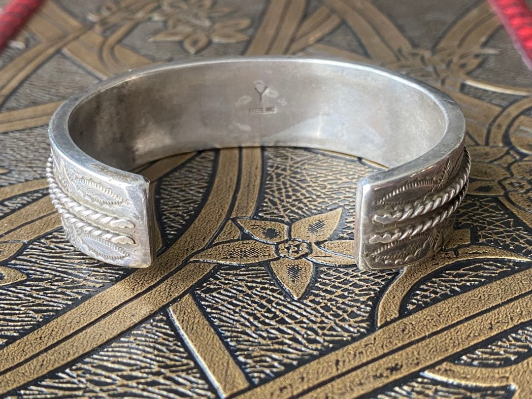 インディアンジュエリー シルバーバングル マルチカラーインレイ Navajo