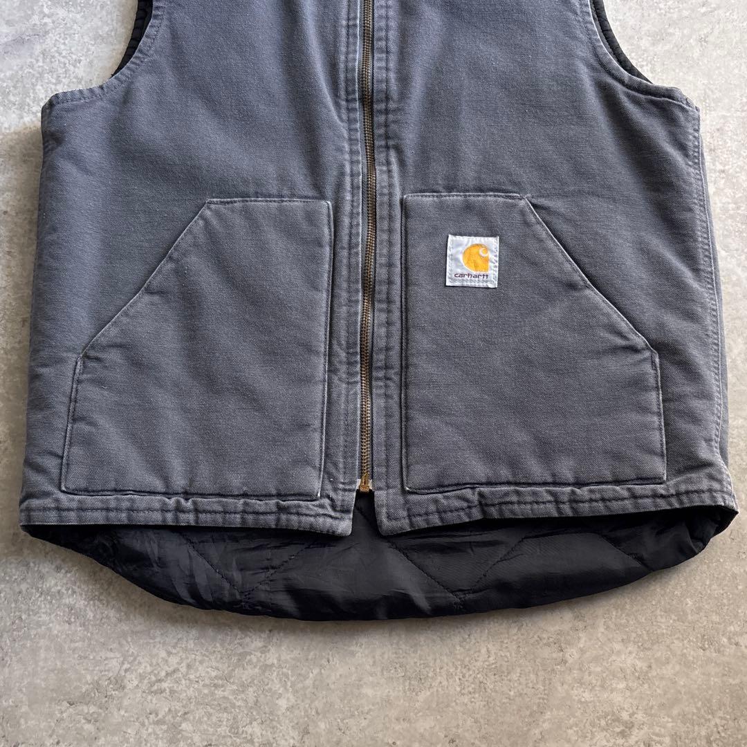 carhartt 【S】ダックベスト 中綿 キルティング グレー フェード