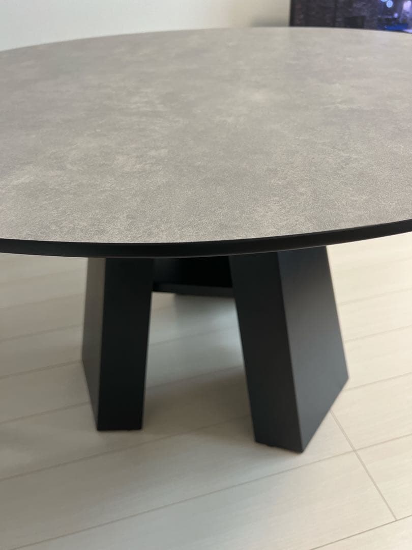 モダン 丸テーブル コンクリート x ブラック 120cm