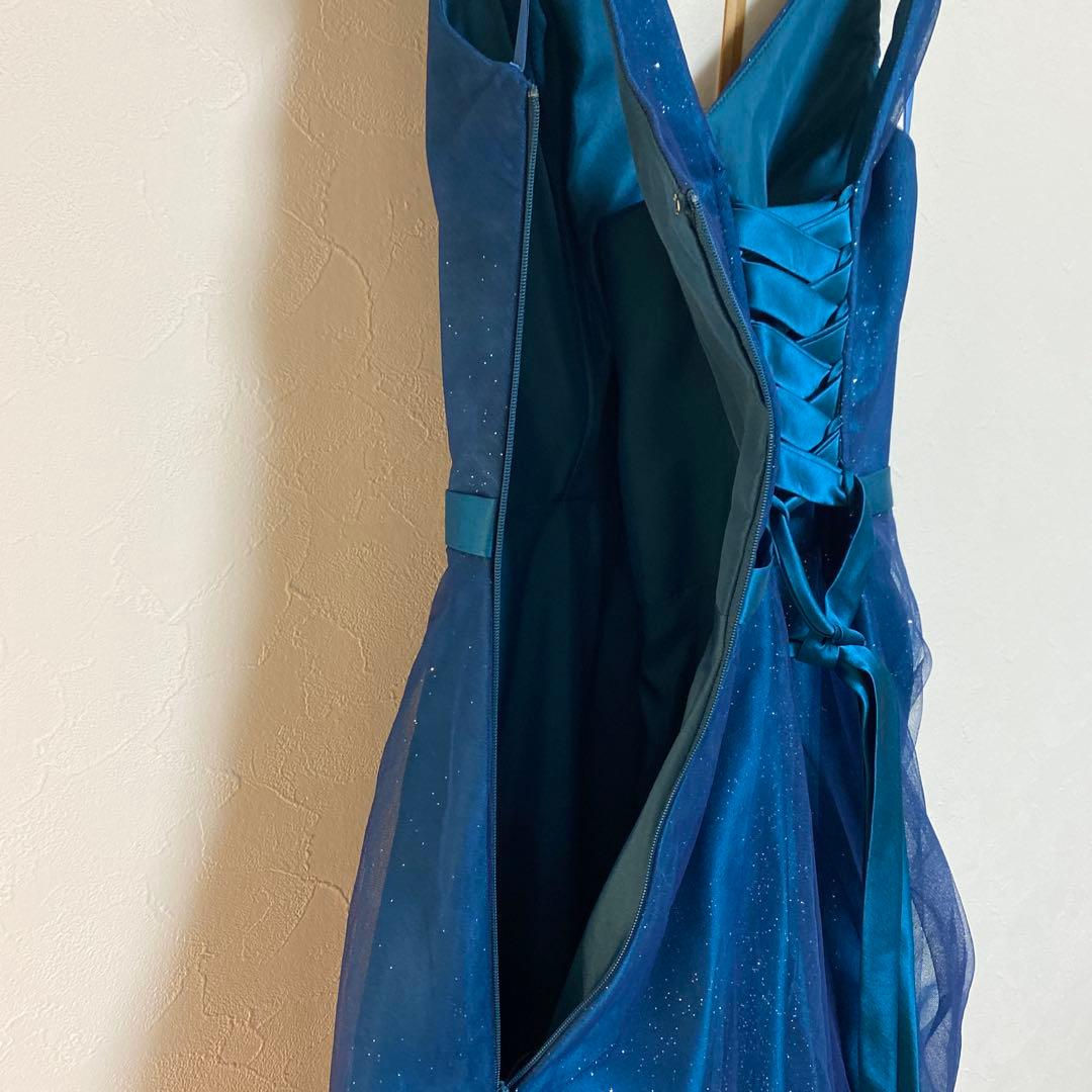 ⭐︎アミ美品☆ダークグリーン Aラインドレス ビジュー付き　演奏会