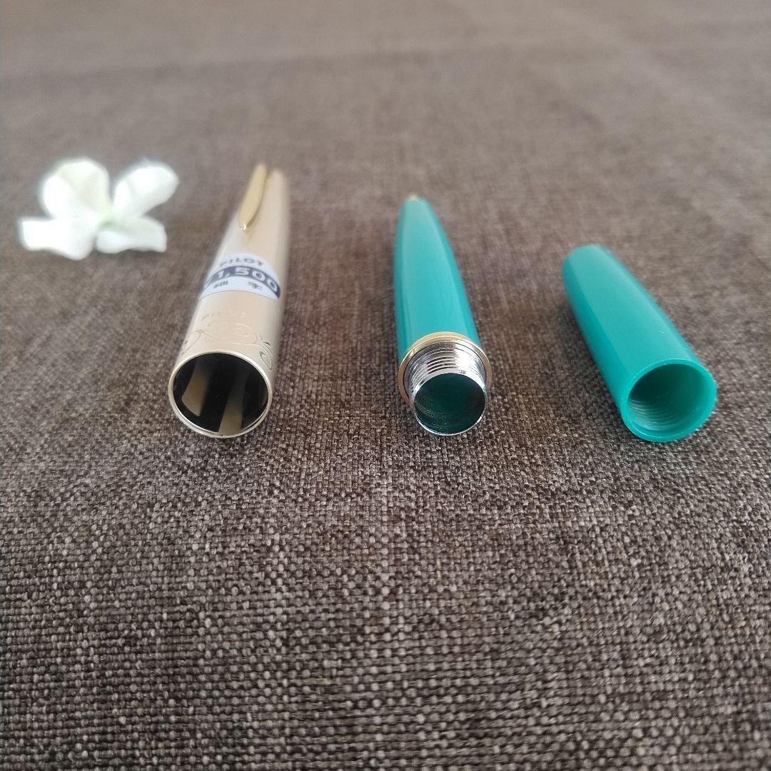 パイロット PILOT 14K 未使用 ゴールド ターコイズ色 万年筆 細字
