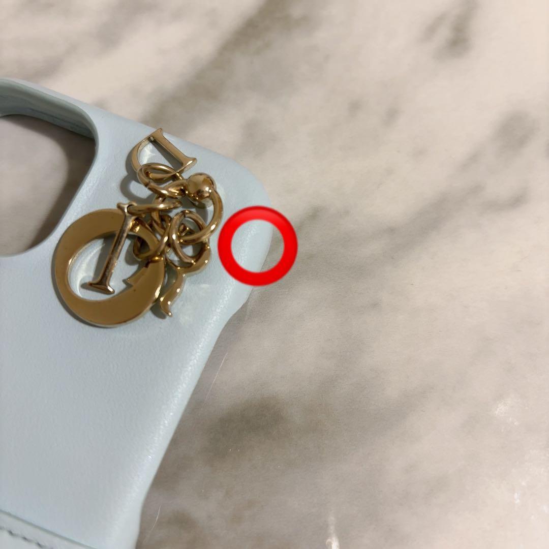 正規品 Dior レザー iPhone15ケース ライトブルー