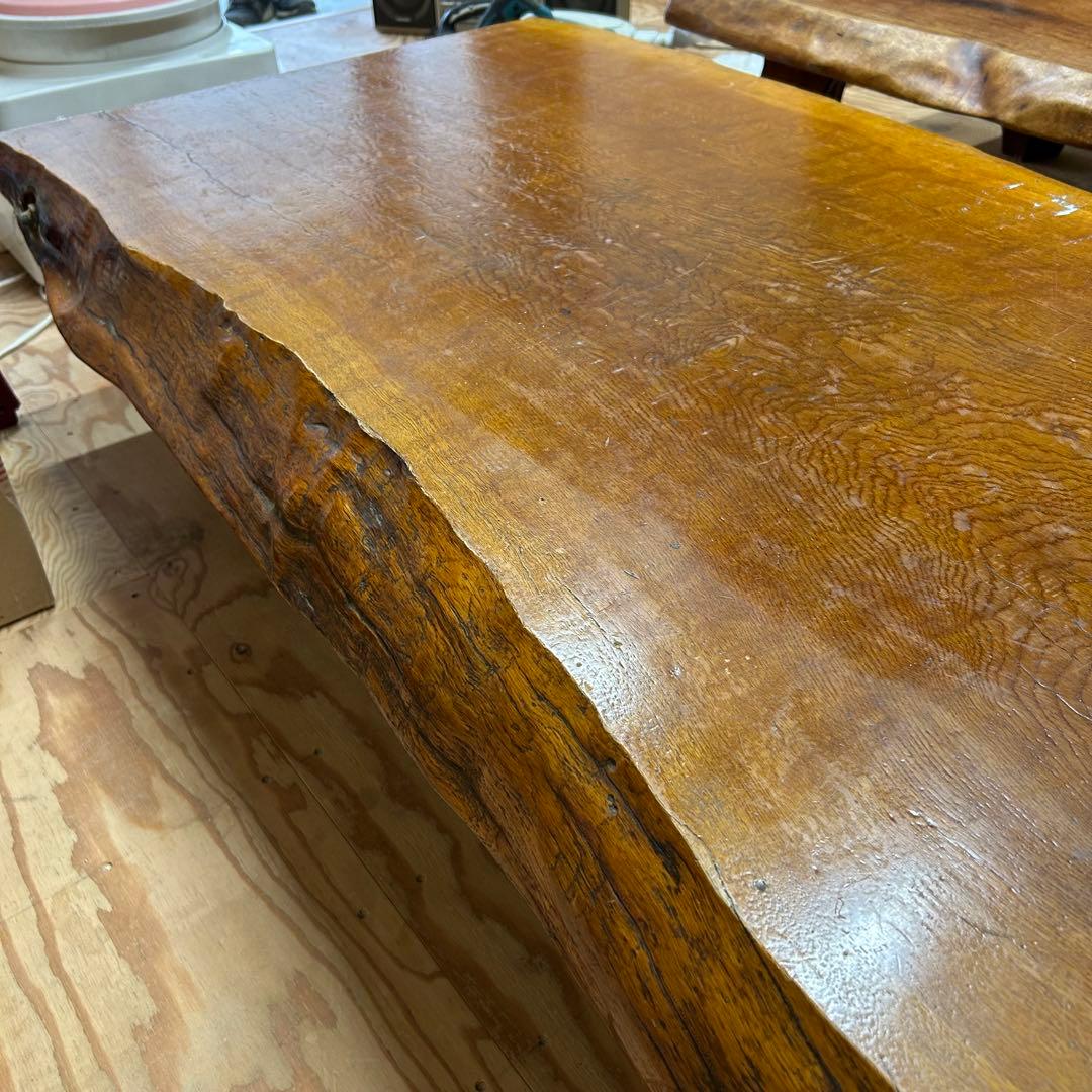 ケヤキ材　欅　耳付き　和テーブル