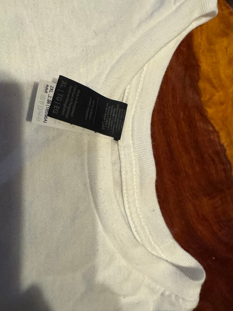 oasis Tシャツ白、黒文字モノトーン、XL2024コピーライト入り