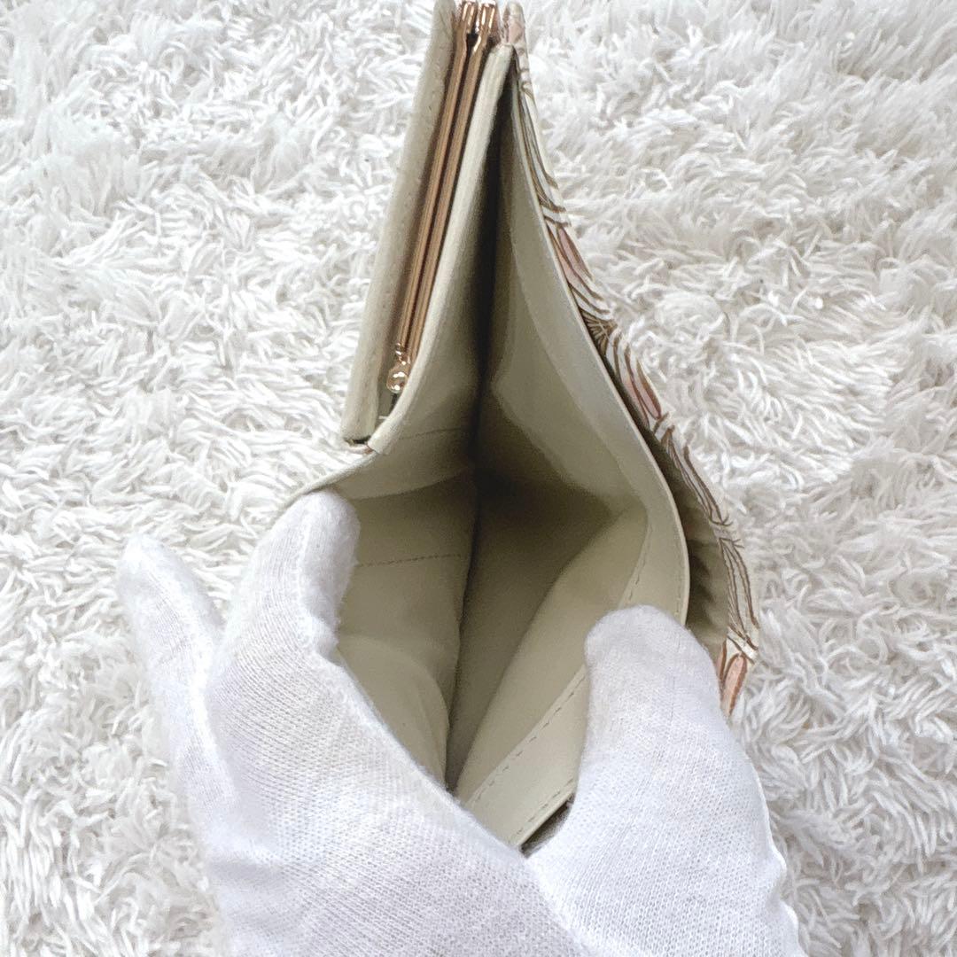 文庫屋大関 二つ折り財布 ロカイユ がま口 ベビーピンク 浅草 伝統工芸 本革