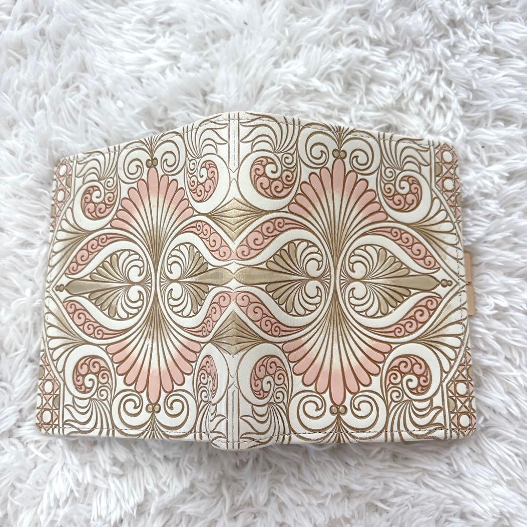 文庫屋大関 二つ折り財布 ロカイユ がま口 ベビーピンク 浅草 伝統工芸 本革