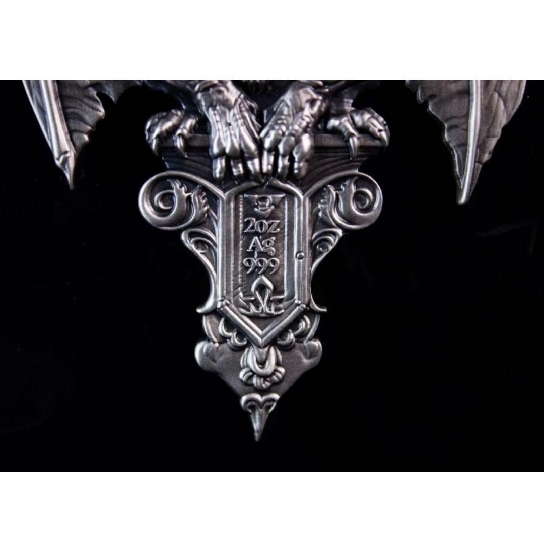 銀貨 ガーゴイル ハイレリーフ アンティーク 2オンス 2oz メダル 守護神